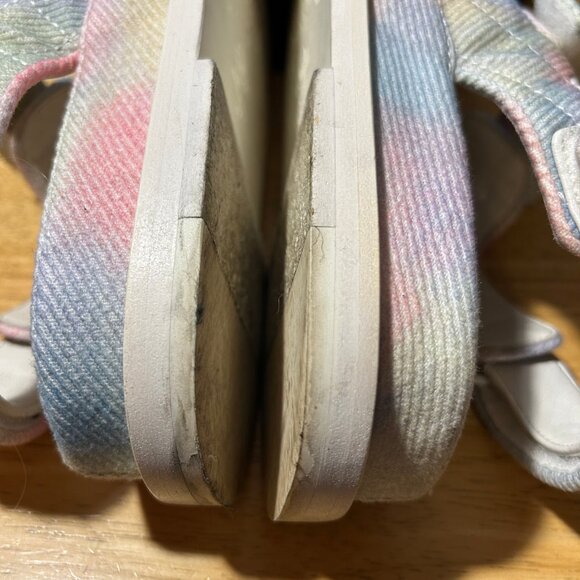 Women Chanel Rainbow Printed Fabric Quilted Interlocked CC Dad Sandals 37 US/6 - Picture 15 of 16